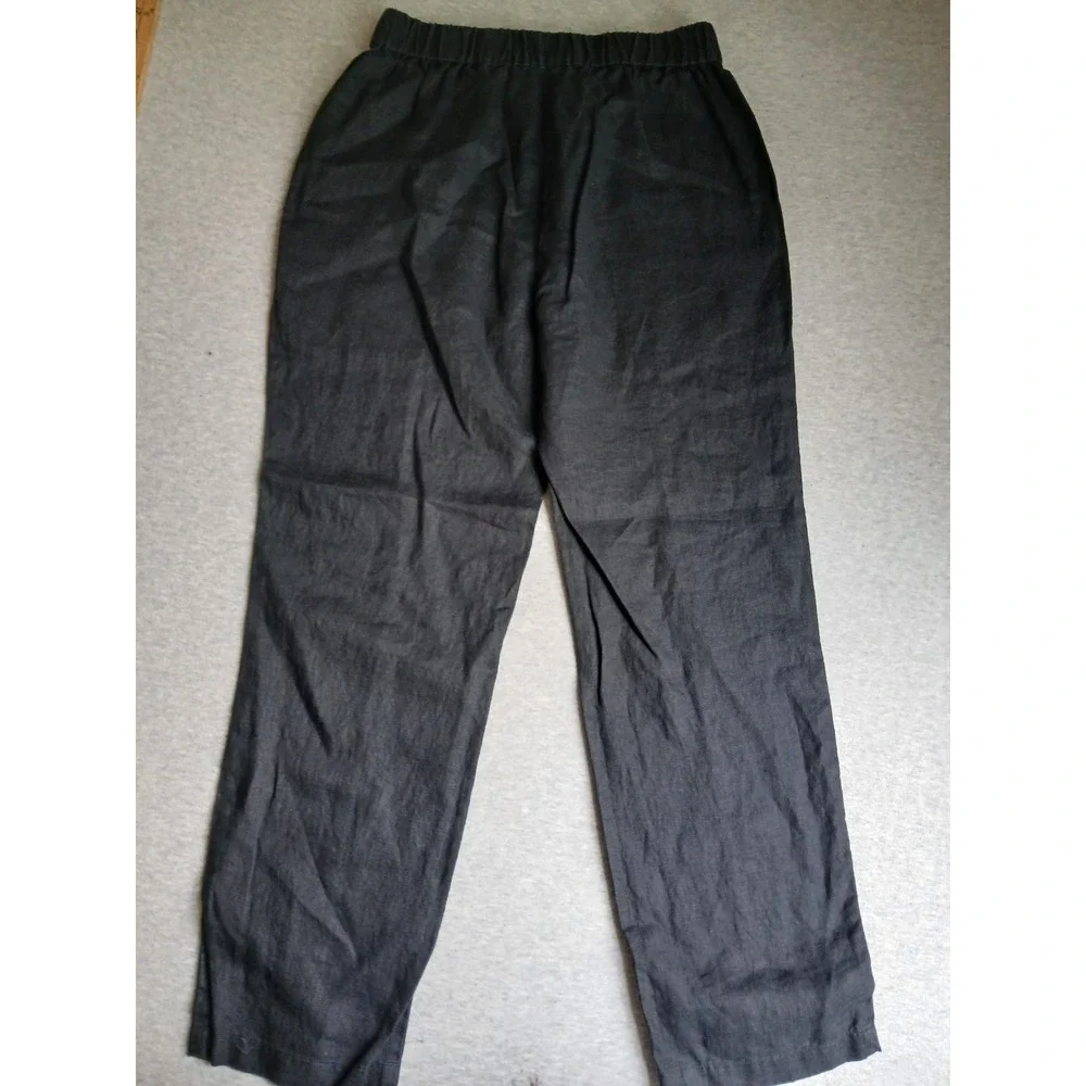 Quince Pants XS 100 Linen Crop Minimalist  Comfort Pull On Boho Stretch